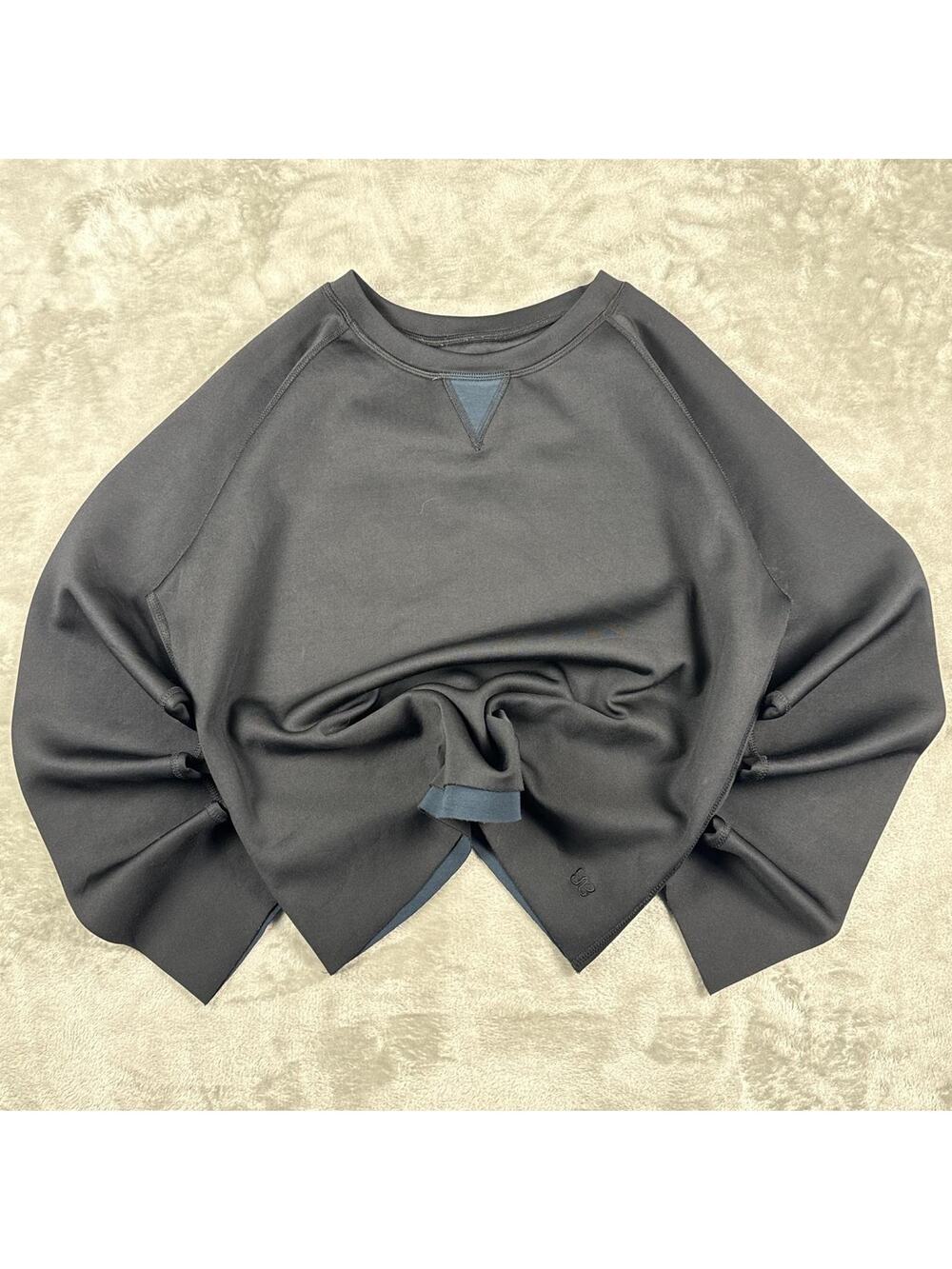 Albion Fit Neo Black Scuba Crop Sweatshirt Minimalist Womens Size L